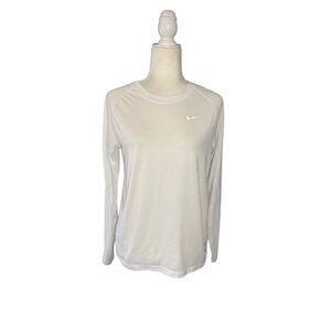 Nike Running DriFit white long sleeve - M